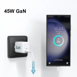 Carregador super rápido para iphone e samsung, adaptador de parede tipo C USB-C tipo C PD, carregador super rápido de 45 watts para carregador 45w gan