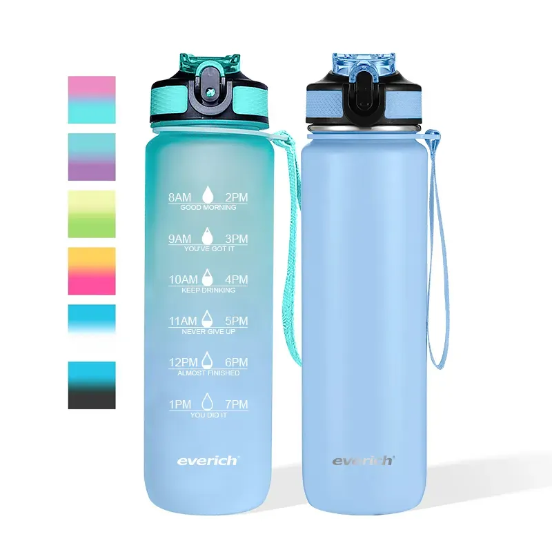 Customized Color OEM Motivational 32oz Plastic Water Bottle 28oz Stainless Steel Double Wall Vacuum Water Bottle for Wholesale