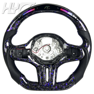 Volant personnalisé en cuir avec LED en fibre de carbone pour l'intérieur de la voiture, compatible avec BMW Série 3 4 5 6 <span class=keywords><strong>7</strong></span> 8 G01 G02 G05 G20 G30 G80 G87 M3 M4 - Product Image 1