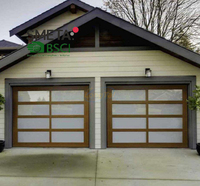 Porte de garage en verre encadrée de conception moderne LongTai, étanche et résistante aux intempéries, avec cadre en alliage d'aluminium antirouille pour villas