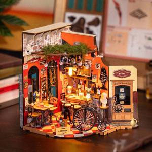 Robotime Rolife Maison miniature à construire soi-même Jouets faits à la main Cadeaux DG173 Cheers <span class=keywords><strong>Bar</strong></span> & Dining Puzzles en bois 3D - Product Image 2