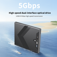 Lecteur de Blu-ray externe USB 3.0/Type-C 8-en-1, graveur de Blu-ray portable, prend en charge la lecture/écriture de disques 50G, prêt à être expédié, en stock