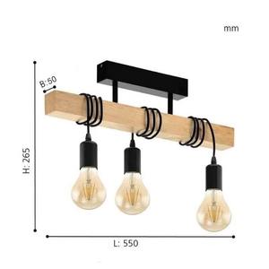 木制吊灯酒吧餐厅厨房岛客厅复古照明3灯天花板悬挂吊灯灯 - Product Image 2