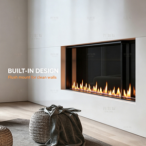 Caminetto a <span class=keywords><strong>Bioetanolo</strong></span> da Incasso Moderno per Interni di Ville, con Fiamma Reale, da Parete - Product Image 2