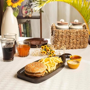 Planche à découper en bois massif, plateau en noyer, plateau de service pour fromage et steak, usage domestique, forme carrée - Product Image 2