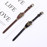 Pulseras de Cuero Estilo Vikingo para Hombre, con Dije de Águila, Estilo Rock Punk, Joyería Masculina para la Muñeca, Longitud Ajustable