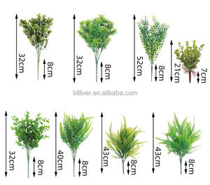 Decoración de Boda Persa Pequeña, Hojas Artificiales Verdes, 7 Ramas, Arreglo de Plantas Artificiales para el Día de la Madre - Product Image 2