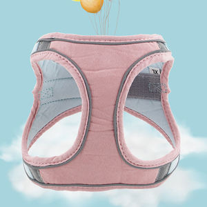 Tali Kekang Hewan Peliharaan Suede, Tali Dada Rompi Anjing Kecil <span class=keywords><strong>Harness</strong></span> Kucing Bernapas Reflektif - Product Image 4