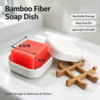Boîte à savon de voyage en bambou avec logo personnalisé, écologique, faite à la main, avec plateau de drainage pour hôtel, salle de sport, salle de bain