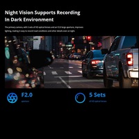 Caméra embarquée DDPAI Mini Pro avec rétroviseur, surveillance de stationnement 24/7, double objectif, grand angle 330°, enregistreur vidéo nocturne 1080p, WiFi