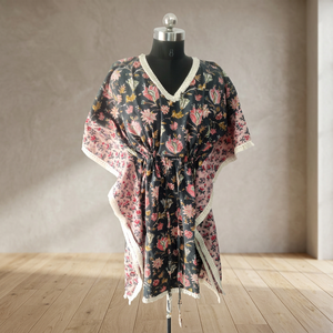 Nuevo Diseño 2026, Vestido Kaftan Corto Popular, Fabricante de Ropa para Mujer, Vestido de Diseñador, Kimono Indio de Algodón, Kaftan Largo y Corto - Product Image 2