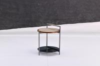 Unidad de mesa de centro de sala de estar de acero inoxidable de cuero de silla de montar de lujo minimalista moderno
