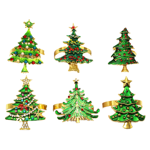 Ychon Factory Wholesale Happy New Year Metal Modern Multi Christmas Tree Napkin Ring Christmas Eve Gift Crafts Party Supplies - Product Image 4