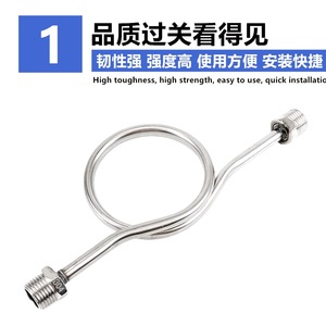 เกจวัดแรงดันสแตนเลสแบบโค้งงอ M14 20 1.5 พร้อมท่อคอนเดนเสทสำหรับเกจวัดแรงดัน - Product Image 4