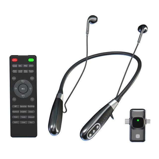 New Products 2026 G10T Wireless Sound Card Live Streaming Earphone Singing Neckband Microphone Headset with Receiver