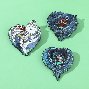 5000 tipos de broches de metal esmaltado para sombrero y cuello con logotipos de la serie de anime japonés Hayao Miyazaki: Totoro y Princesa <span class=keywords><strong>Mononoke</strong></span> - Product Image 1