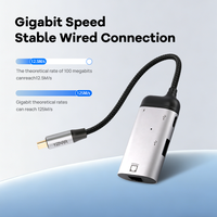 Adaptor Hub USB C Multi Port 100W PD ke HDTV DP VGA RJ45 Konverter Video Kabel Pendek untuk Laptop PC Docking Station