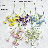 108 Têtes de Fleurs Artificielles Souffle de Bébé Effet Naturel pour Accessoires de Photographie de Mariage, Décoration Intérieure et Arrangements Floraux de Pâques