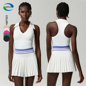 Yaz kadın açık egzersiz tenis seti spor giyim kısa kollu üst etek ile <span class=keywords><strong>2</strong></span> parça tenis etek Yoga seti - Product Image 1