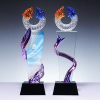 Trophée en résine de cristal K9 imprimé UV, personnalisé, coloré, écologique, minimaliste, de haute qualité, pour les cérémonies de remise de prix
