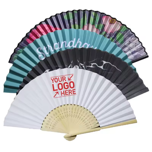 高品質卸売販促用折りたたみ式扇子、名入れ印刷プラスチック扇子、広告ギフトに最適 - Product Image 4
