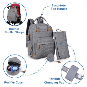 Mochila Pañalera Grande Unisex Multiusos, Bolsa de Viaje para Bebé con Cambiador, Estuche para Chupón y Correas para Cochecito - Product Image 3