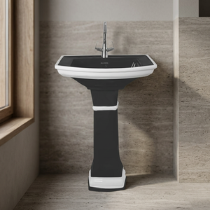 Modern Parrot Green Ceramic Pedestal Wash Basin Lavabo Sink For Hospital Home Commercial Bathroom Use - Product Image 6