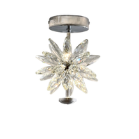 Lámpara de Techo Moderna de Lujo con Cristales en Forma de Flor, Lámpara Colgante Francesa para Pasillo, Tamaño Mediano, LED, Hierro, para Dormitorio o Corredor