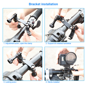 Soporte de motocicleta de aluminio de alta calidad para All Go <span class=keywords><strong>Pro</strong></span> y Sports Action Camera Manillar Compatible con montaje - Product Image 4