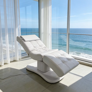 DM Adjustable 3 Motors <b>Electric</b> Facial Bed Stain Resistant Leather For Spa Skincare - Product Image 1