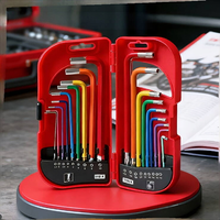 Jeu de clés hexagonales Torx à embout plat et à embout sphérique métriques CR-V, 18 pièces, kit d'outils de réparation de matériel