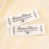 Ruban en satin de coton polyester léger et écologique, imprimé sur mesure, en rouleau de nylon, pour étiquettes d'emballage, certifié OEKO-TEX