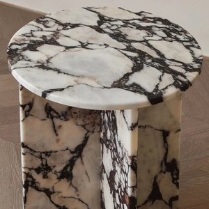 Modern Calacatta Viola White <strong>Marble</strong> <strong>Side</strong> <strong>Table</strong> <strong>Marble</strong> <strong>Top</strong> Finish Round <strong>Table</strong> Living Room - Product Image 5