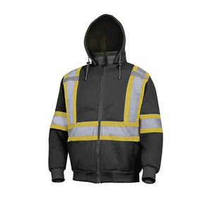 Men's Hi Viz Purple Hoodies Latest Arrival Winter-<b>Lined</b> Zipper Front Knitted Pulsed Logo Printed <b>Washed</b> Techniques Waterproof - Product Image 6