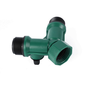 Raccord de dérivation à double valve en plastique, connexion filetée 25 mm, accessoire pour tuyau d'arrosage de jardin - Product Image 3