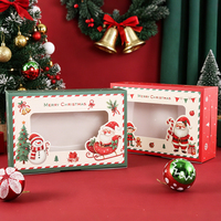 Boîtes à pâtisserie transparentes personnalisées en gros avec logo, boîtes cadeaux pour gâteaux et friandises de Noël, boîtes à friandises de boulangerie avec couvercle transparent