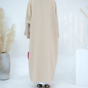 OEM ODM كتان كيمو للنساء ملابس إسلامية غير رسمية كارديجان أونو مقاس كبير فستان إسلامي مطرز - Product Image 6