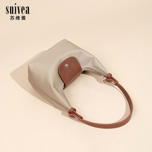 Sac de loisirs Hobo en nylon imperméable à double sangle, couleur unie, avec fermeture éclair, pour deux boîtes à <span class=keywords><strong>lunch</strong></span> portables, directement de l'usine - Product Image 3