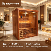 Kabin Sauna Luar Ruangan Mewah dari Kayu Cedar Merah dengan Pemanas Kompor, Ukuran Kustom, Sauna Spa Halaman Belakang
