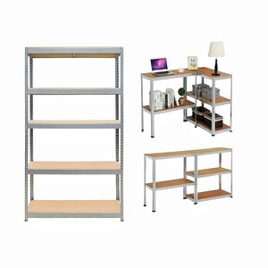 Thời trang boltless kệ kim loại màu đen hiển thị Kệ kệ 3 4 5 lớp thép Kệ hơi kim loại kệ đơn vị - Product Image 3