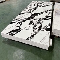 Plaques de marbre PVC légères et imperméables, panneaux muraux en marbre UV, installation facile et projets de bricolage à domicile