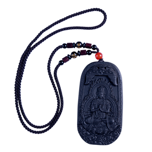 Collana Artigianale con Medaglione di Ambra e Vairocana, Perle Profumate alle Erbe, Ciondolo Sacro, Amuleto Spirituale, Talismano Profumato - Product Image 6