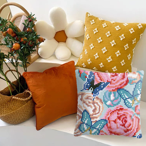 Kits de Bordado de Rosas <span class=keywords><strong>en</strong></span> Lana Delicada al por Mayor, Kits de <span class=keywords><strong>Punto</strong></span> de <span class=keywords><strong>Cruz</strong></span> para Decoración del Hogar, Kits de Bordado de <span class=keywords><strong>Punto</strong></span> de <span class=keywords><strong>Cruz</strong></span> para Almohadas - Product Image 2