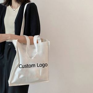 Bolsa de Mano Grande de Lona de Algodón Ecológica con Letra Personalizada y Logotipo Personalizado - Product Image 2