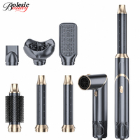 Sèche-cheveux pliable de voyage 1000W 6-en-1, brosse chauffante, fer à boucler, pour salon et usage domestique, vente en gros, OEM, ODM, en vrac