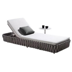 Tumbona para Exteriores, Silla de Piscina, Mimbre Blanco, Reclinable, Cama de Playa, Resistente a los Rayos UV, Muebles de Jardín - Product Image 2