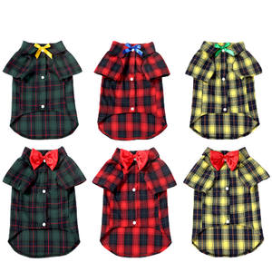 Chemise pour chien Kingtale, vêtements à carreaux pour animaux de compagnie, t-shirt, pull, chemise de base pour petit chien, chat, <span class=keywords><strong>chiot</strong></span>, adorable, élégant - Product Image 2