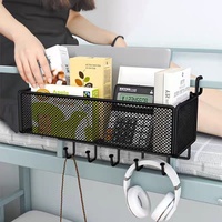 Étagère de rangement supérieure en métal pour lit de dortoir, panier suspendu de chevet, installation par crochet – Organisateur de nourriture indispensable pour dortoirs étudiants