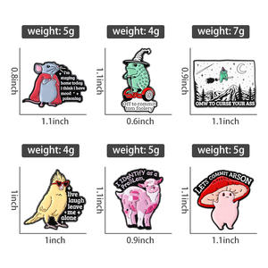 Drôle Sorcière Grenouille Émail Pin Dessin Animé Souris Grenouille Mouton Animal Citation Broche Revers Badge Bijoux Cadeau pour Amis En Gros - Product Image 6
