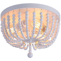 Lustre LED de style bohème Salon Restaurant Moderne Grand luminaire suspendu en bois